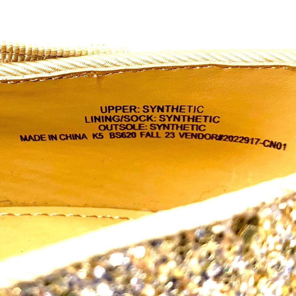 Girls Gold Glittery Ballet Mary Jane Flats Party Shoes Size 5 J. Crew Factory - Picture 11 of 12